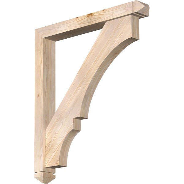 Ekena Millwork Balboa Arts and Crafts Smooth Bracket w/ Offset Brace, Douglas Fir, 5 1/2"W x 42"D x 48"H BKT0604X42X48BOA03SDF - main